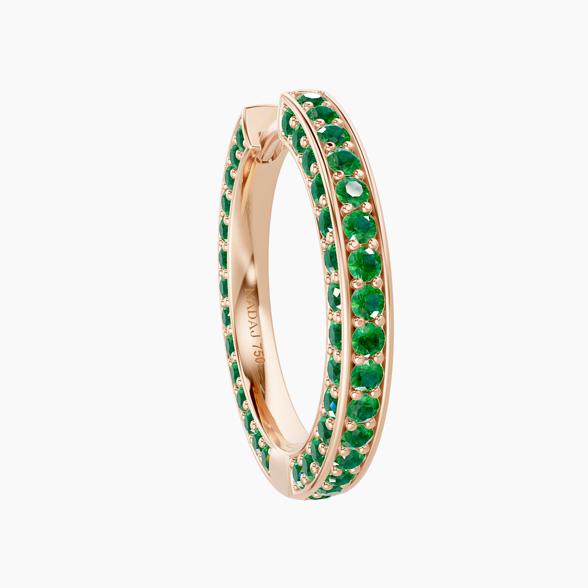 Damia | 18k Rose Gold 11 mm Emerald Hoop Piercing