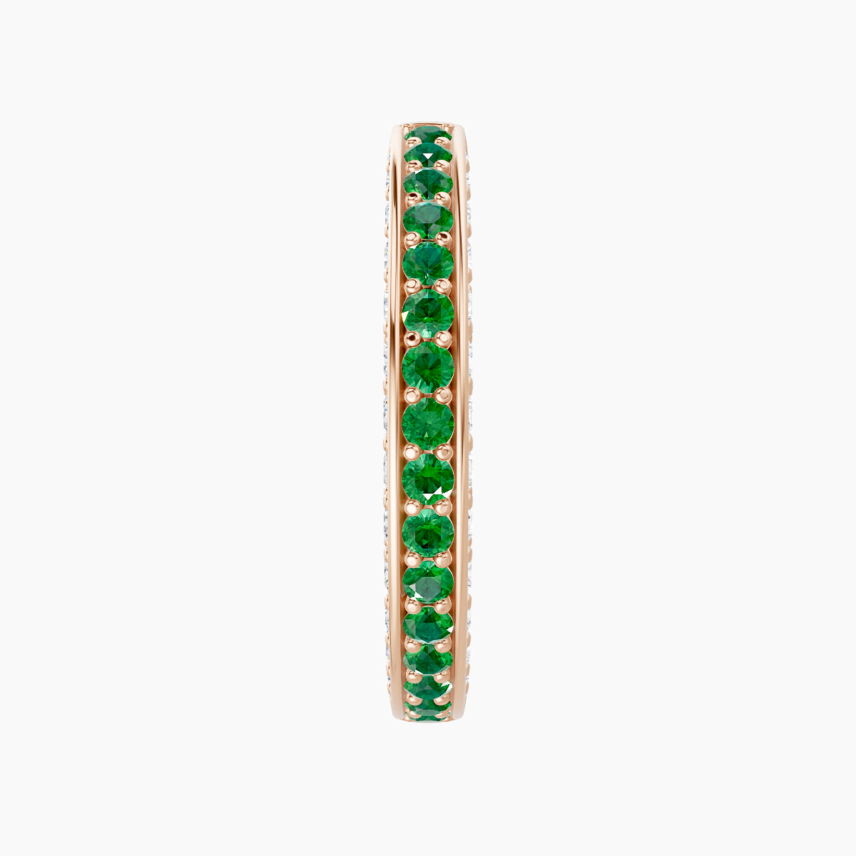 Damia | 18k Rose Gold 11 mm Emerald & Diamond Hoop Piercing
