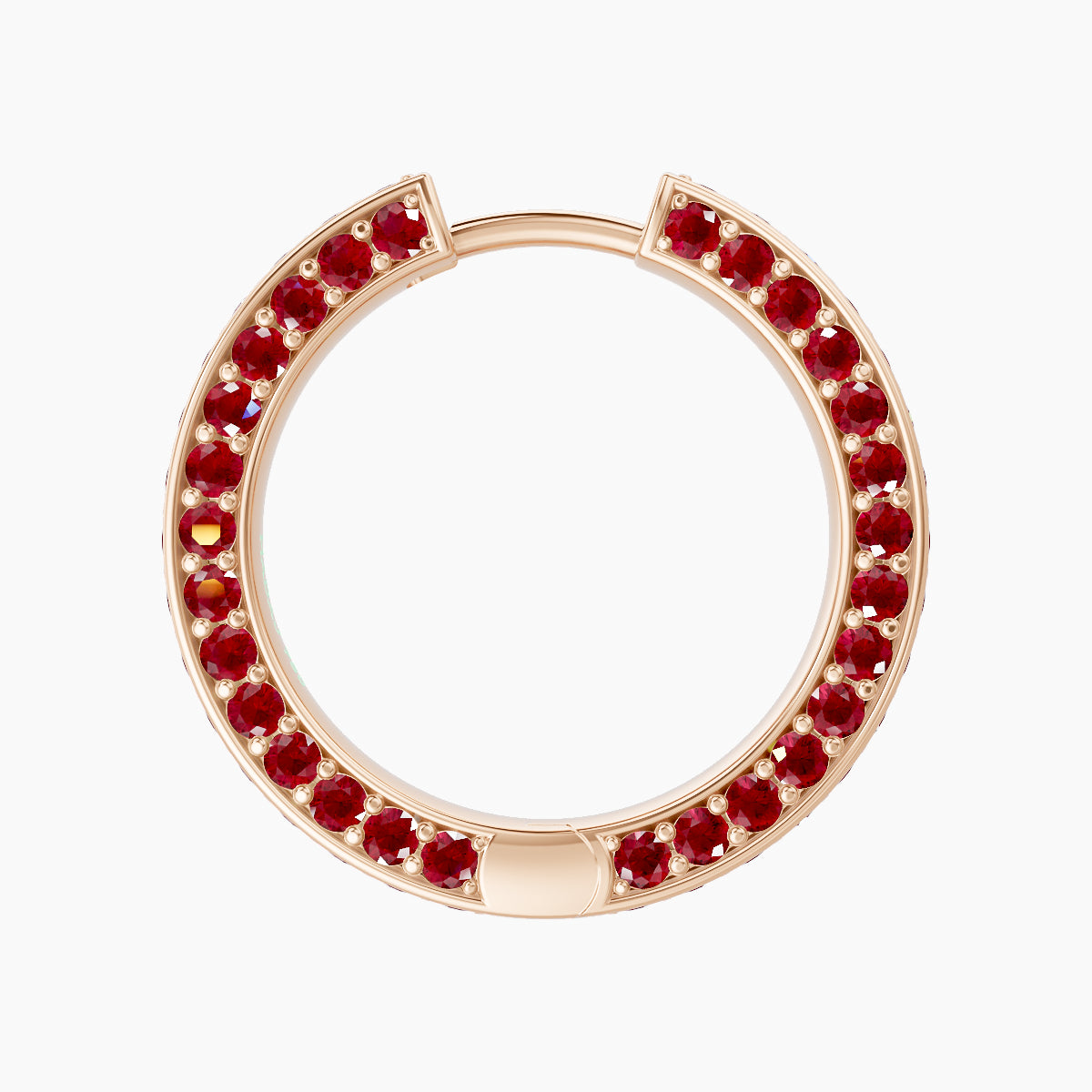 Damia | 18k Rose Gold 11 mm Ruby Hoop Piercing