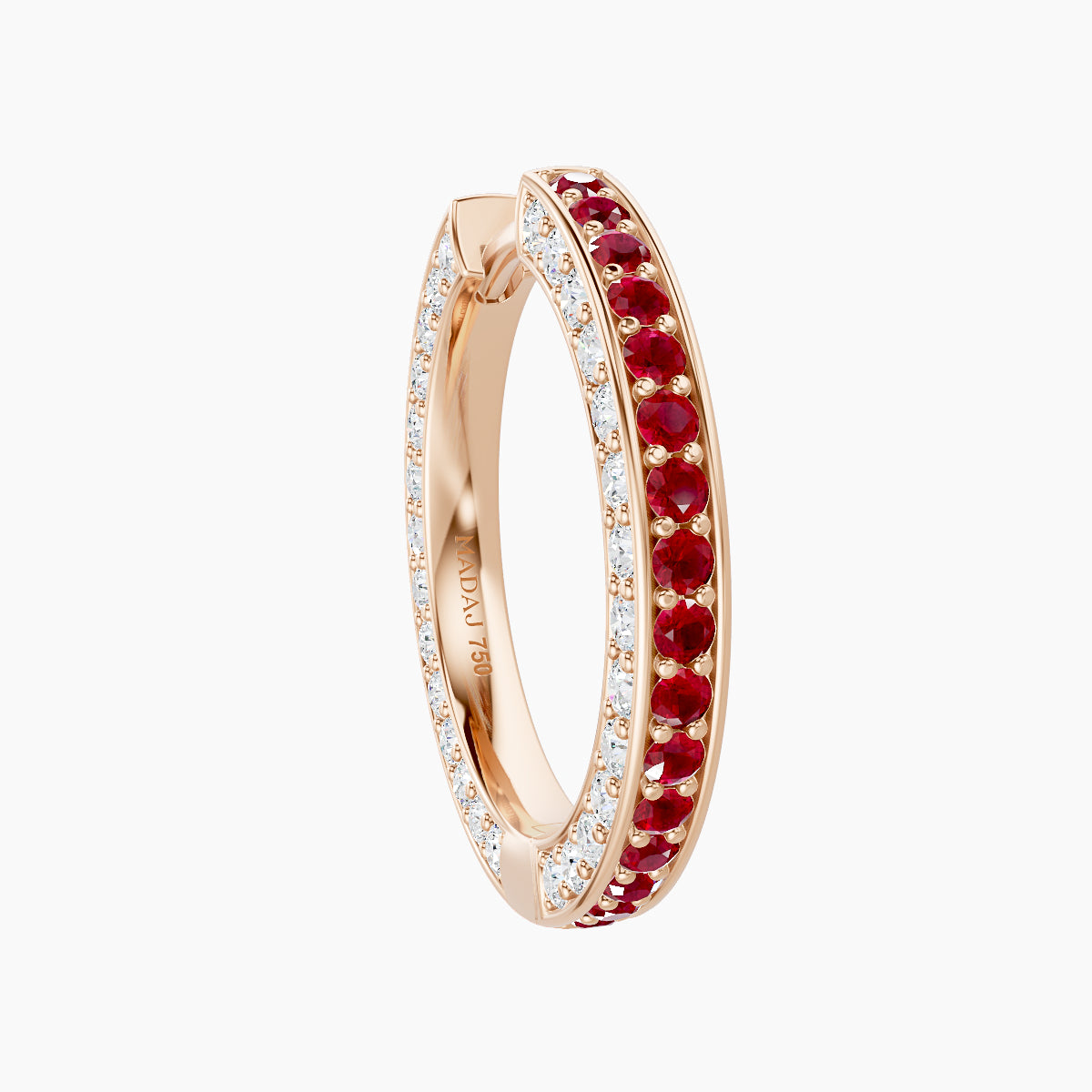 Damia | 18k Rose Gold 11 mm Ruby & Diamond Hoop Piercing