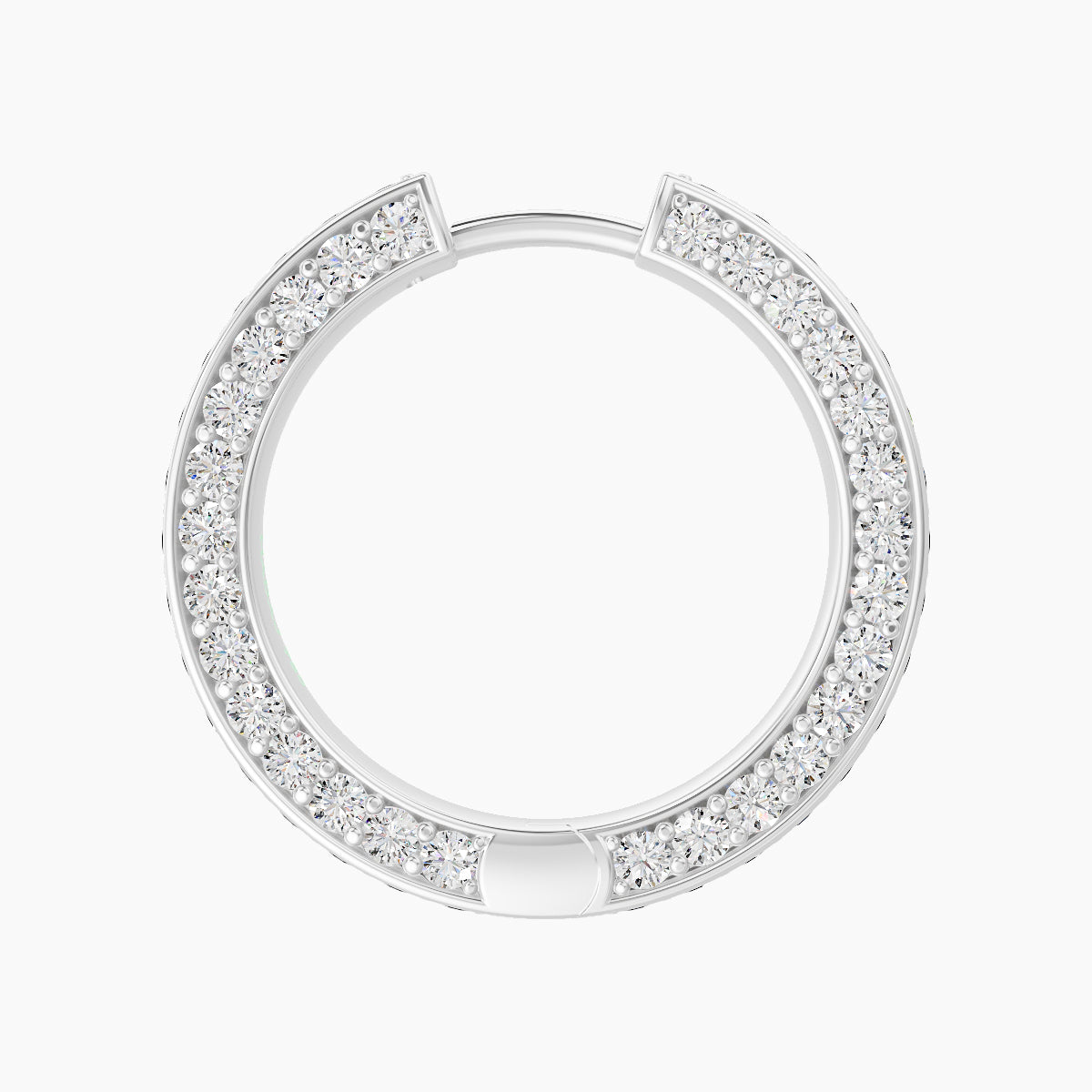 Damia | 18k White Gold 11 mm Black Diamond & Diamond Hoop Piercing