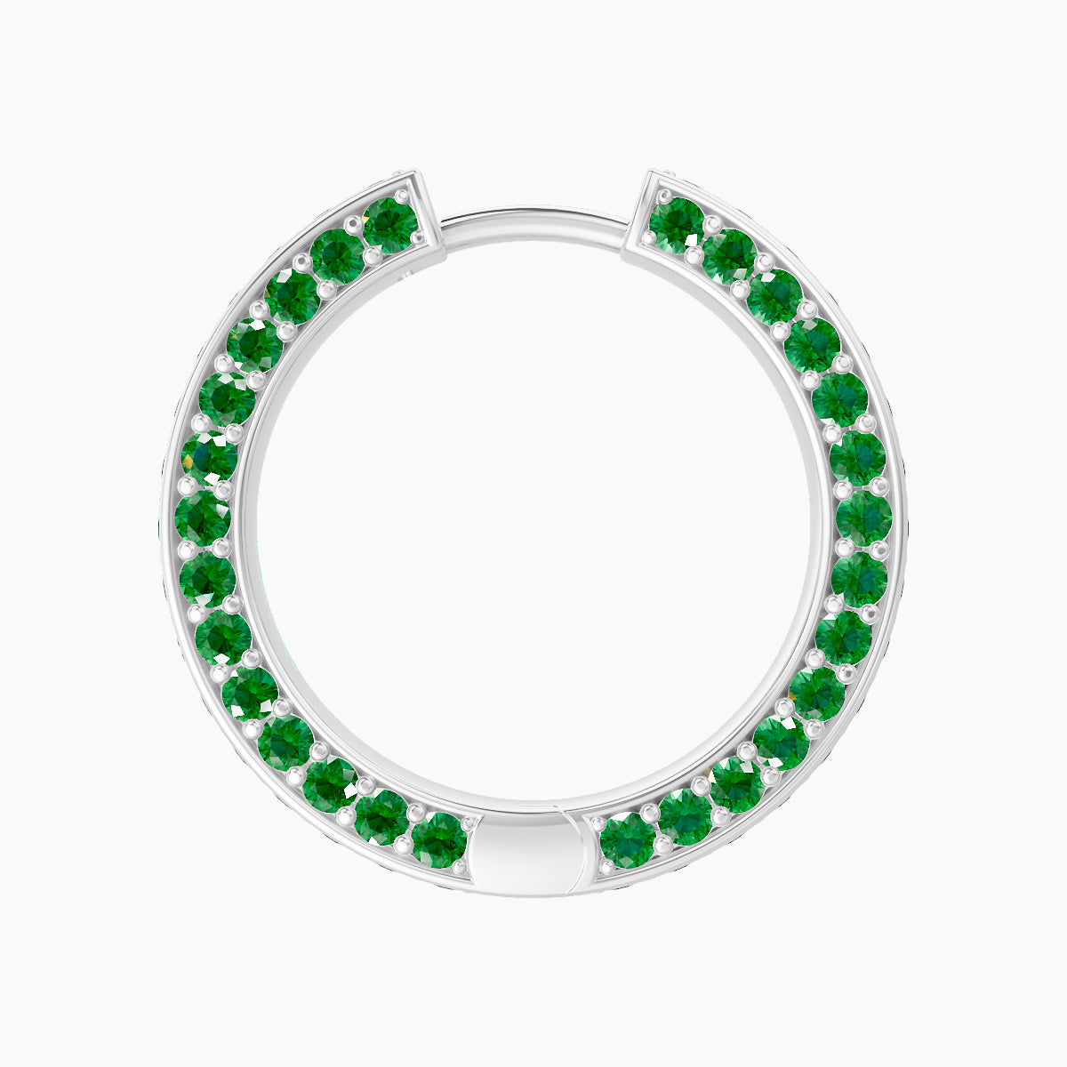 Damia | 18k White Gold 11 mm Emerald Hoop Piercing