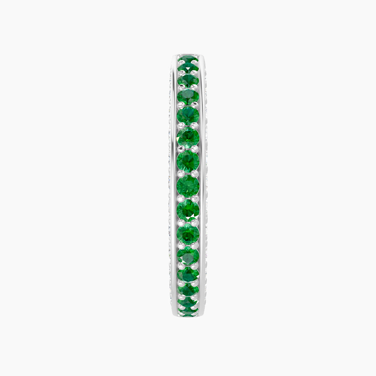 Damia | 18k White Gold 11 mm Emerald & Diamond Hoop Piercing