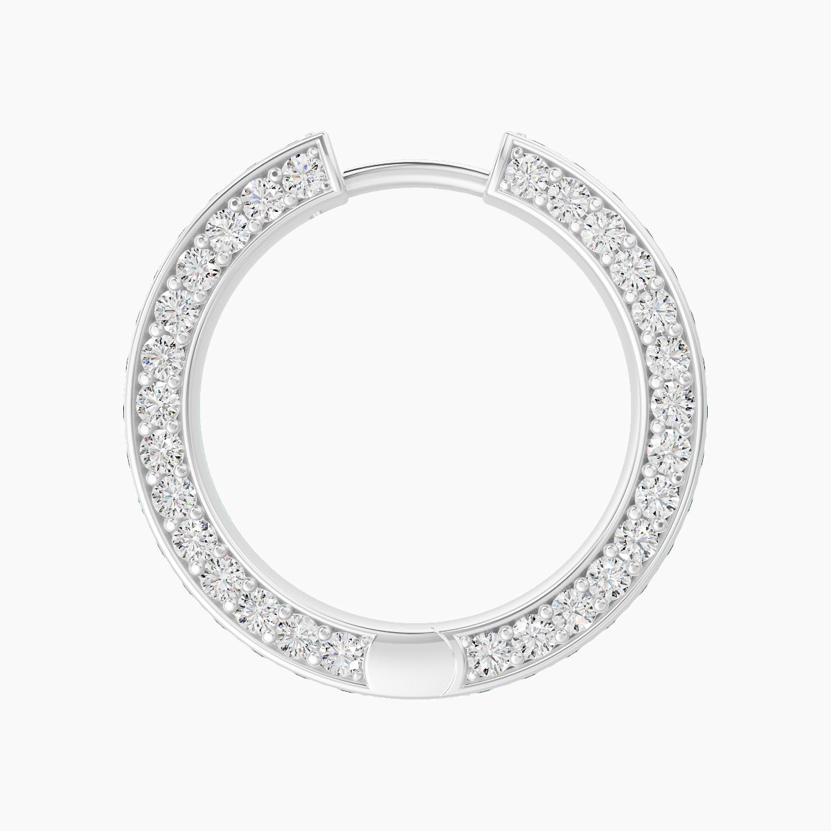 Damia | 18k White Gold 11 mm Emerald & Diamond Hoop Piercing