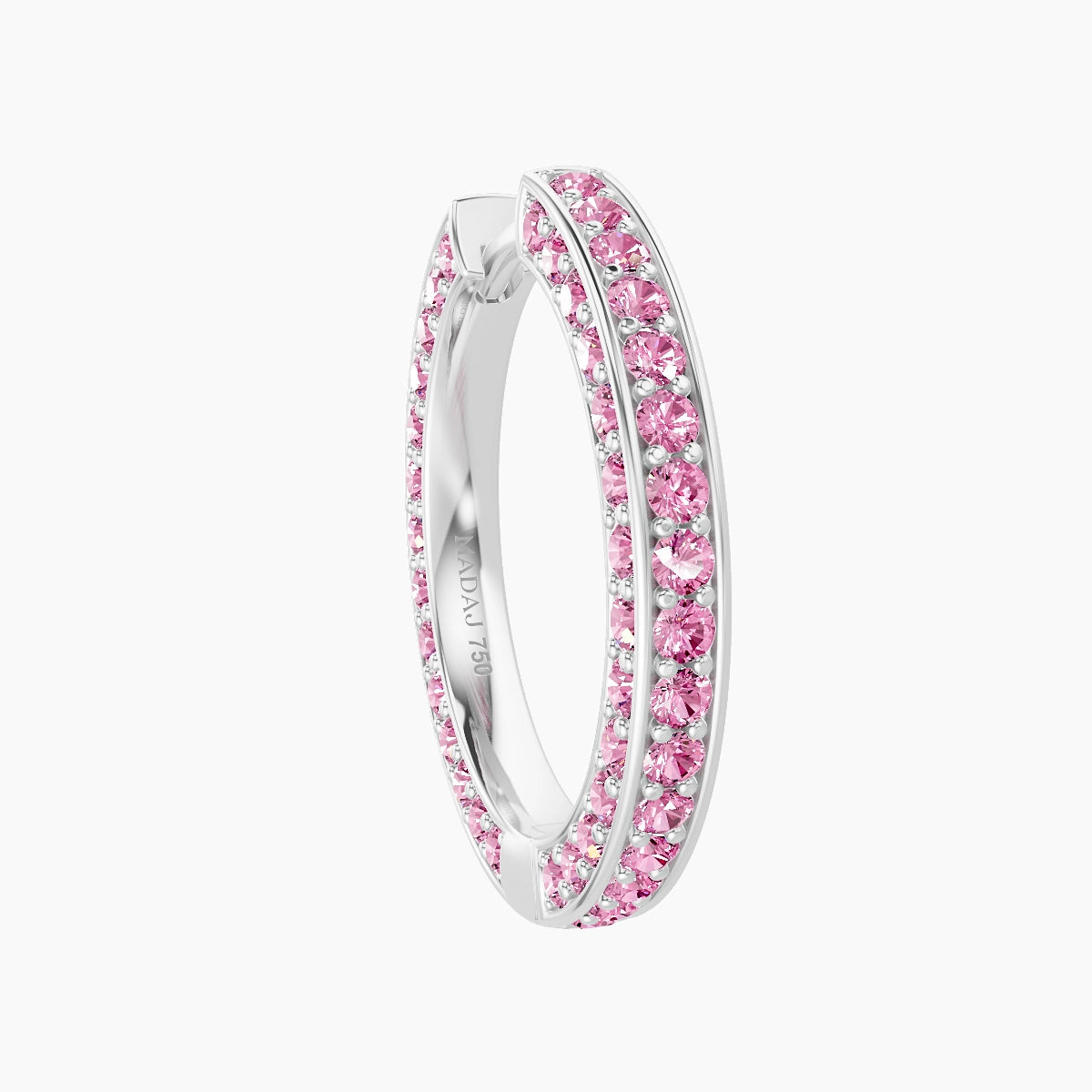 Damia | 18k White Gold 11 mm Pink Sapphire Hoop Piercing