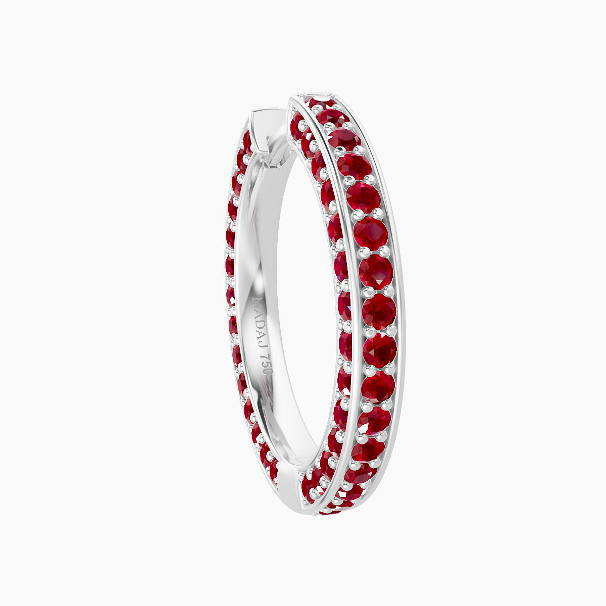 Damia | 18k White Gold 11 mm Ruby Hoop Piercing