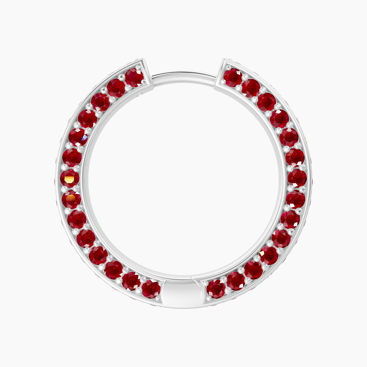 Damia | 18k White Gold 11 mm Ruby Hoop Piercing