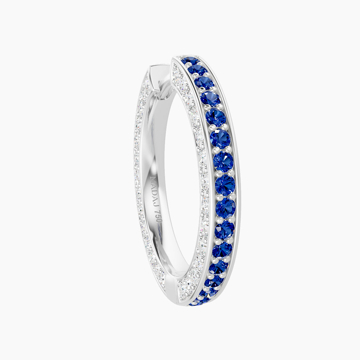 Damia | 18k White Gold 11 mm Sapphire & Diamond Hoop Piercing
