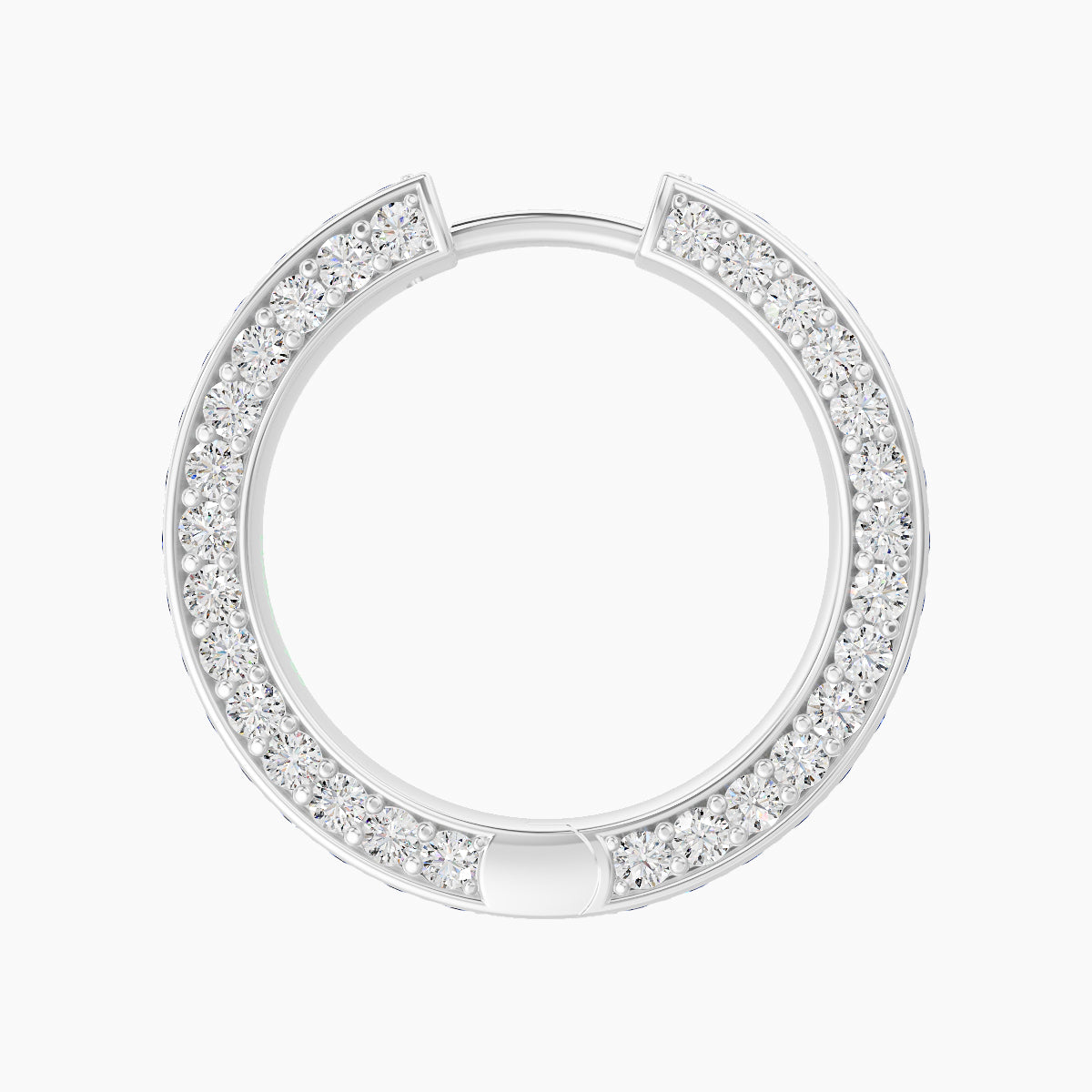 Damia | 18k White Gold 11 mm Sapphire & Diamond Hoop Piercing