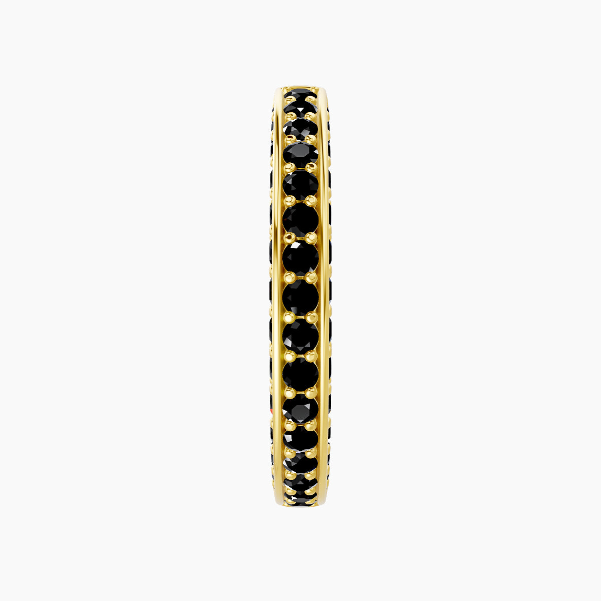 Damia | 18k Yellow Gold 11 mm Black Diamond Hoop Piercing