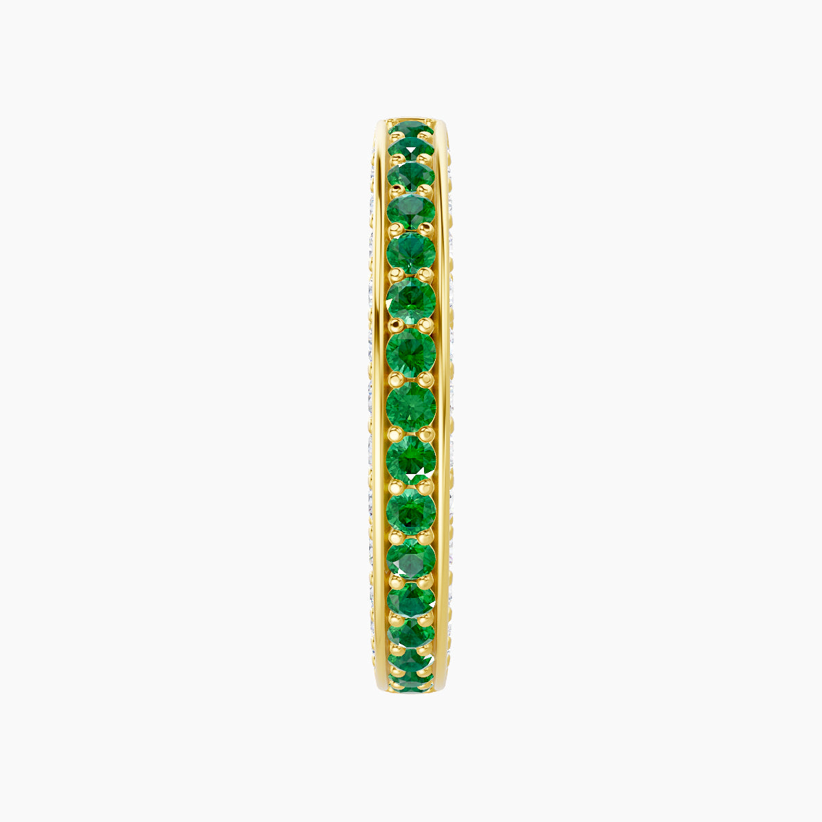 Damia | 18k Yellow Gold 11 mm Emerald & Diamond Hoop Piercing
