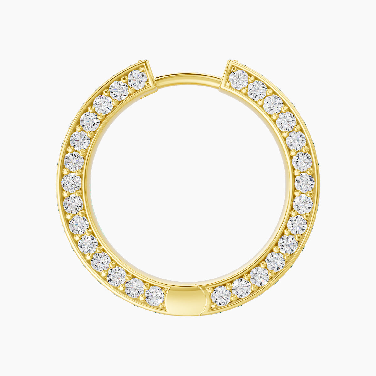 Damia | 18k Yellow Gold 11 mm Emerald & Diamond Hoop Piercing