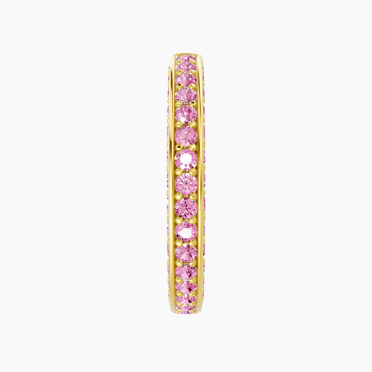 Damia | 18k Yellow Gold 11 mm Pink Sapphire Hoop Piercing