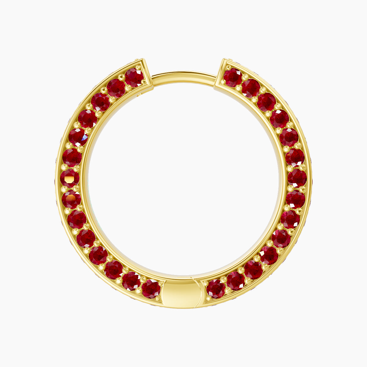 Damia | 18k Yellow Gold 11 mm Ruby Hoop Piercing