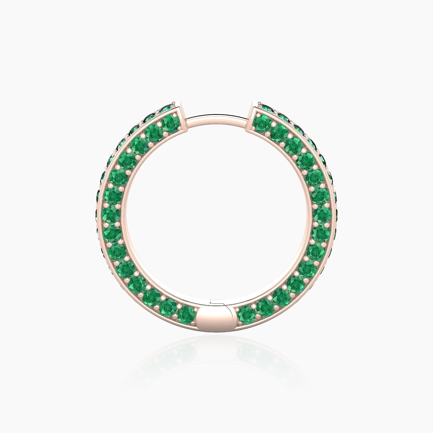 Damia | 18k Rose Gold 11 mm Emerald Hoop Piercing