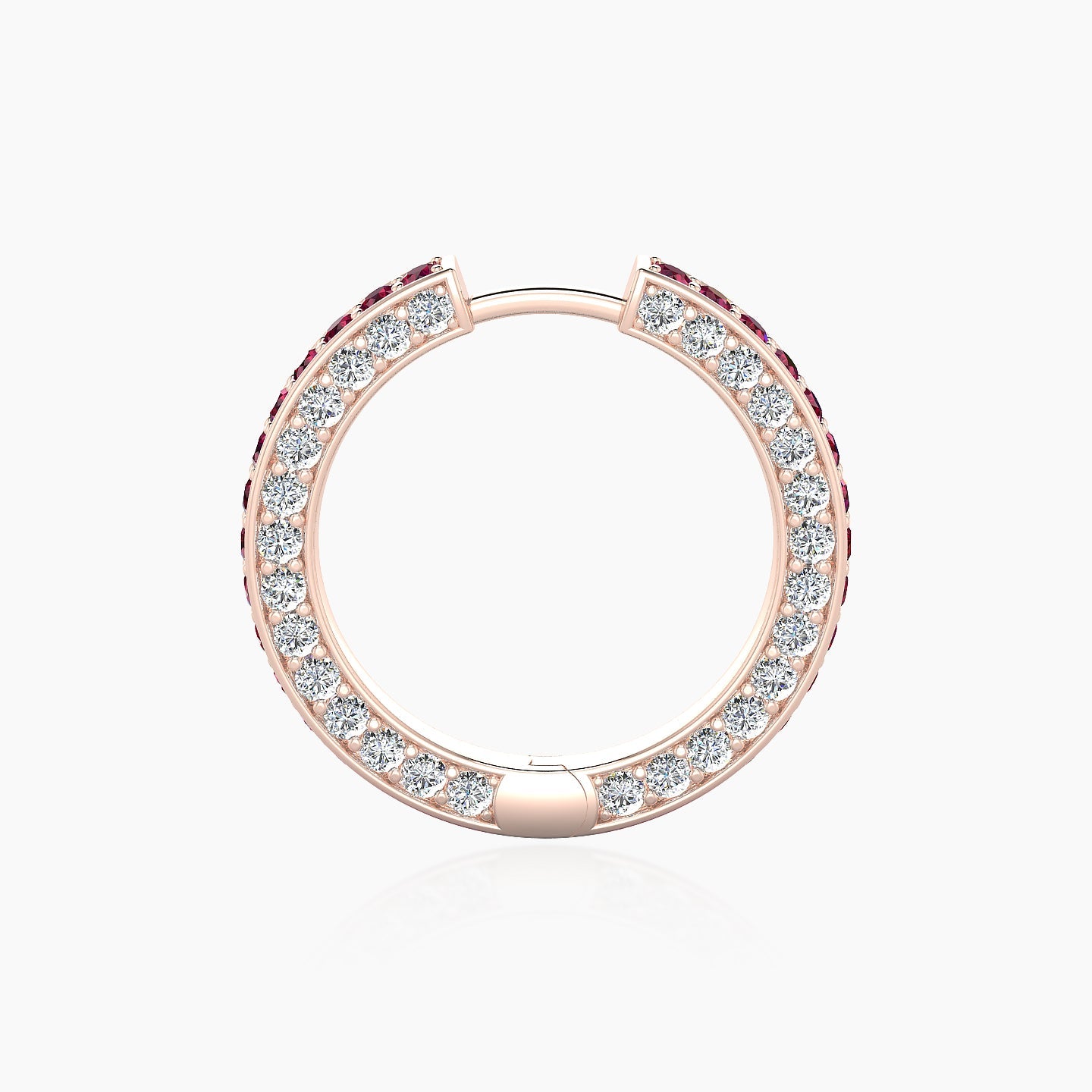 Damia | 18k Rose Gold 11 mm Ruby & Diamond Hoop Piercing