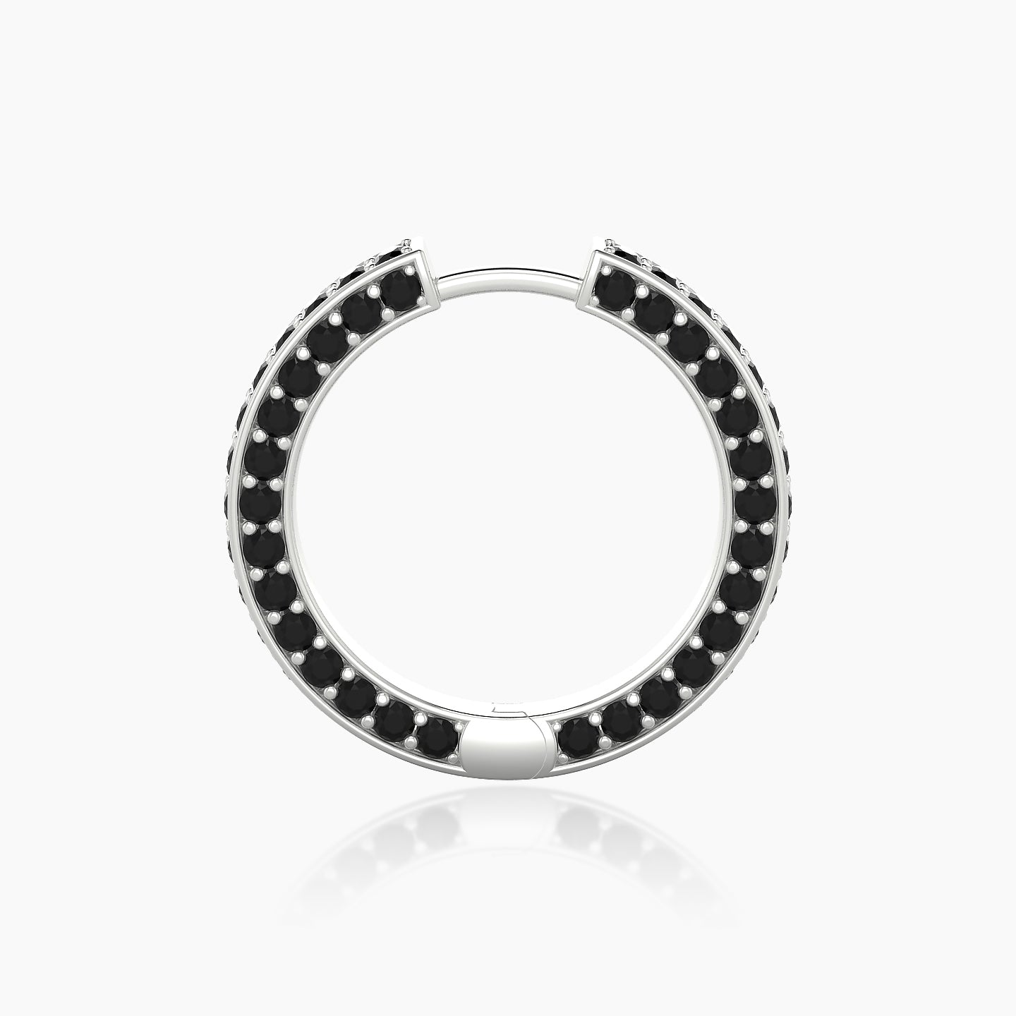 Damia | 18k White Gold 11 mm Black Diamond Hoop Piercing