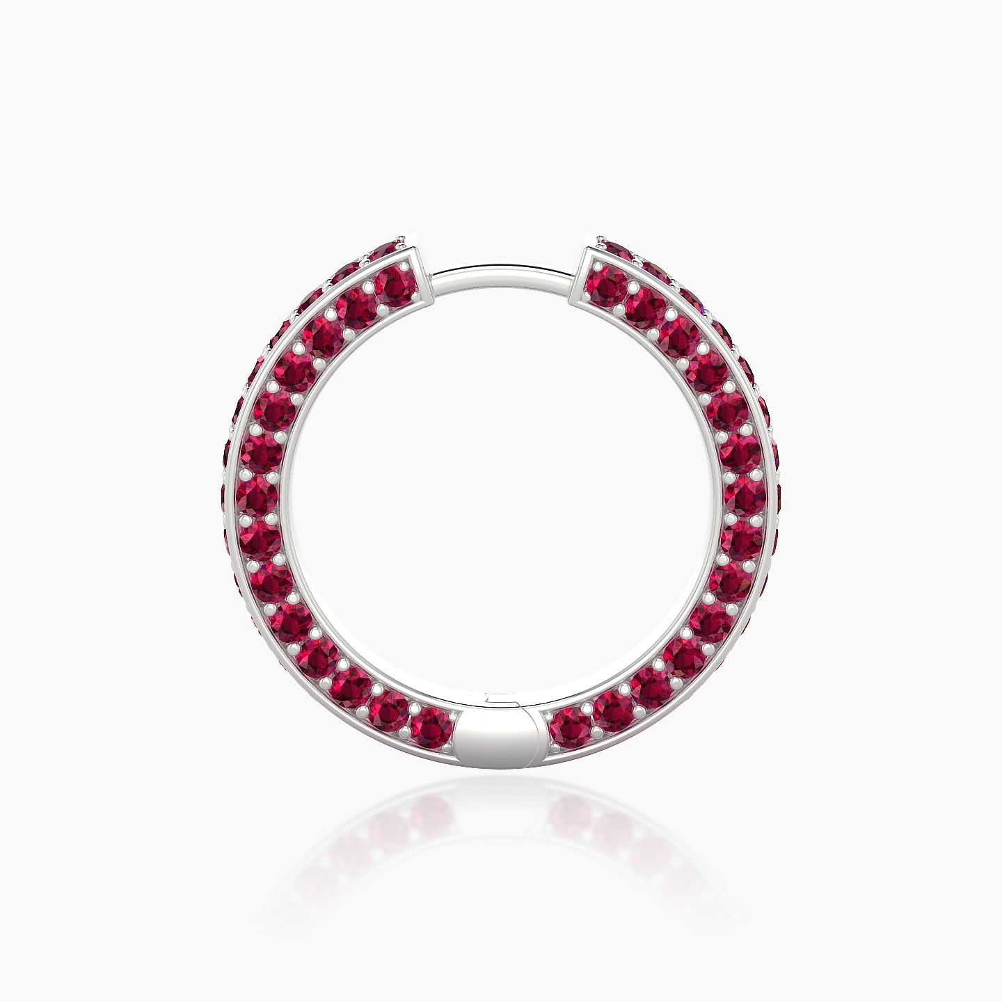 Damia | 18k White Gold 11 mm Ruby Hoop Piercing