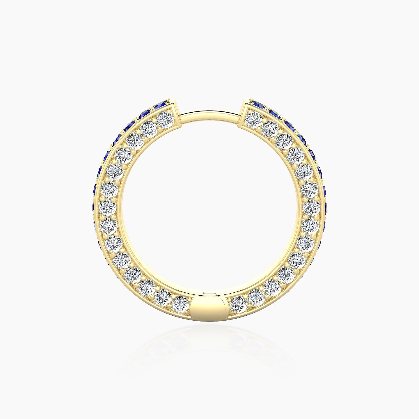 Damia | 18k Yellow Gold 11 mm Sapphire & Diamond Hoop Piercing