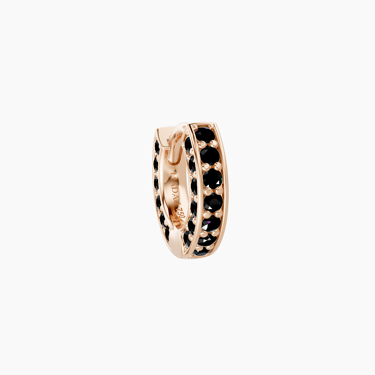 Damia | 18k Rose Gold 5 mm Black Diamond Hoop Piercing