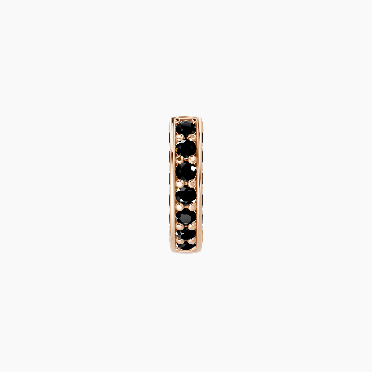 Damia | 18k Rose Gold 5 mm Black Diamond Hoop Piercing
