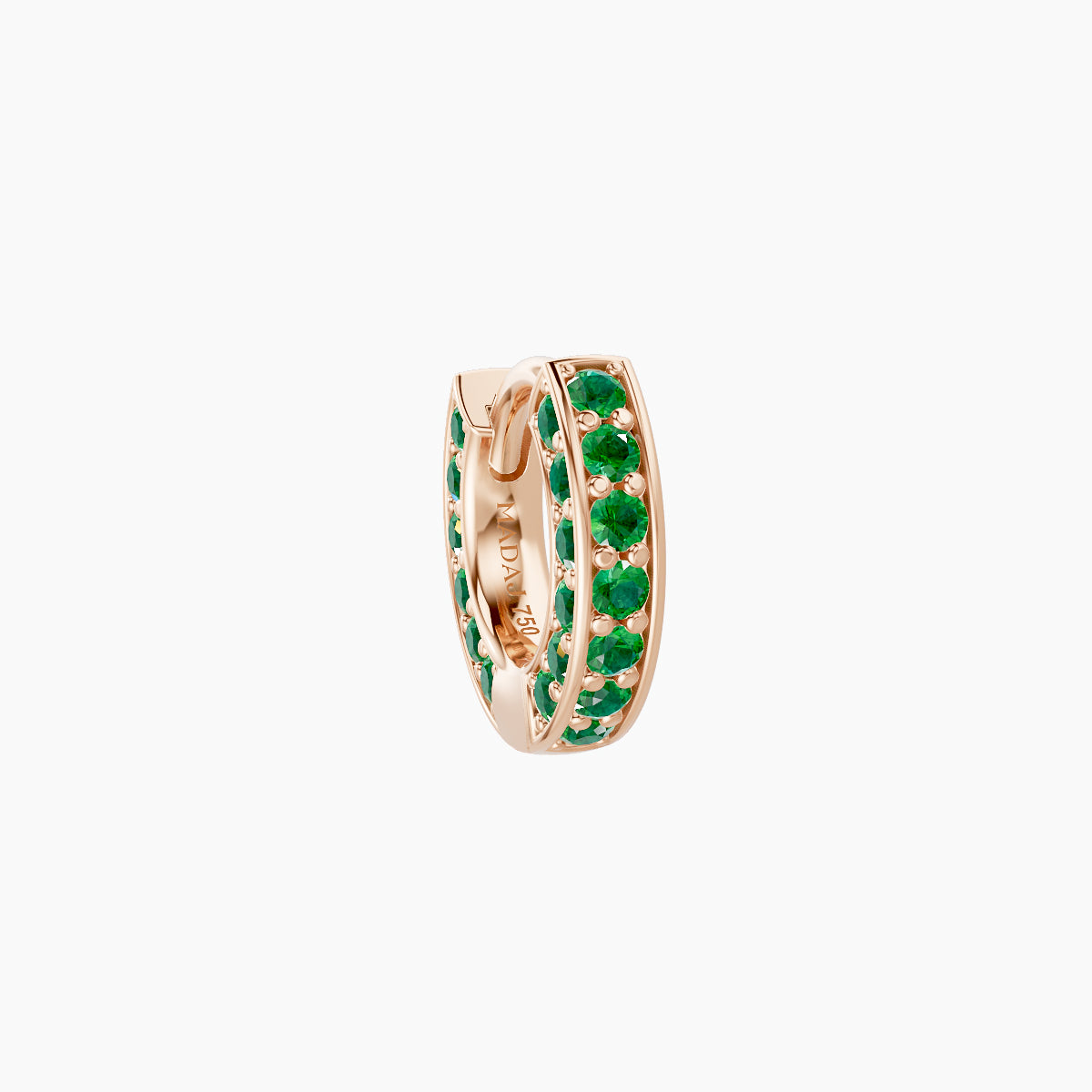 Damia | 18k Rose Gold 5 mm Emerald Hoop Piercing