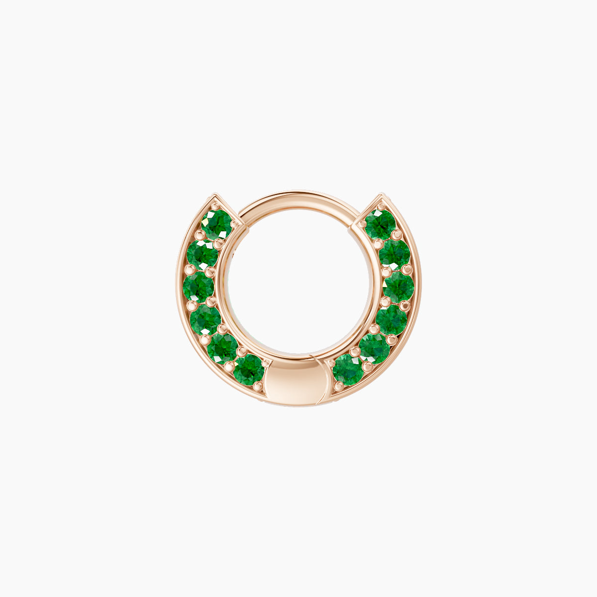 Damia | 18k Rose Gold 5 mm Emerald Hoop Piercing