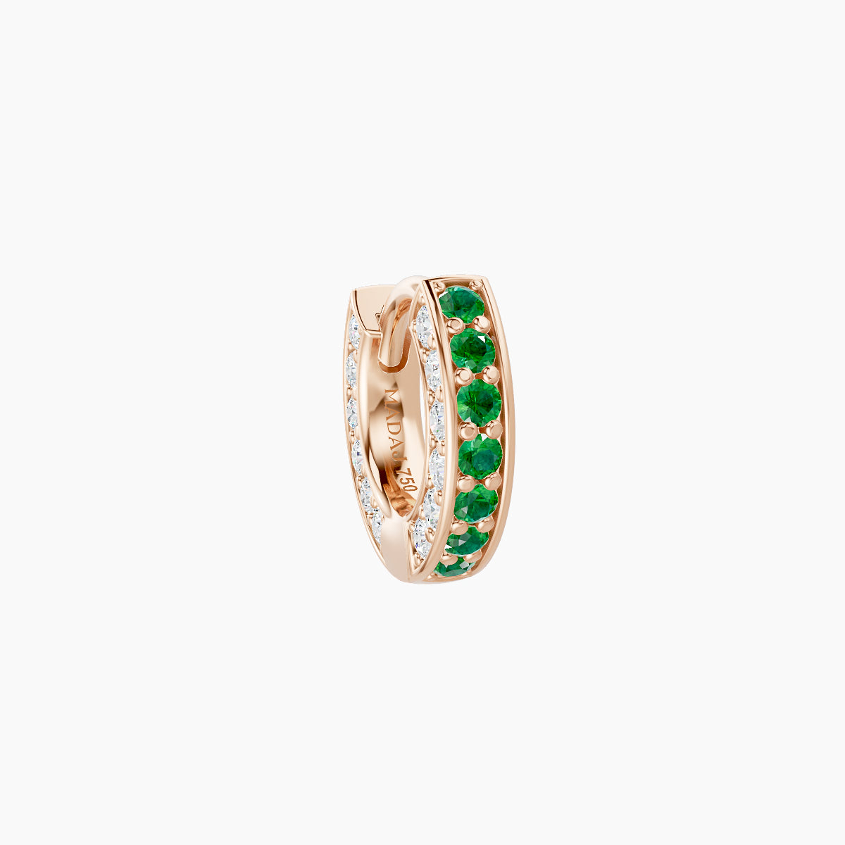 Damia | 18k Rose Gold 5 mm Emerald & Diamond Hoop Piercing