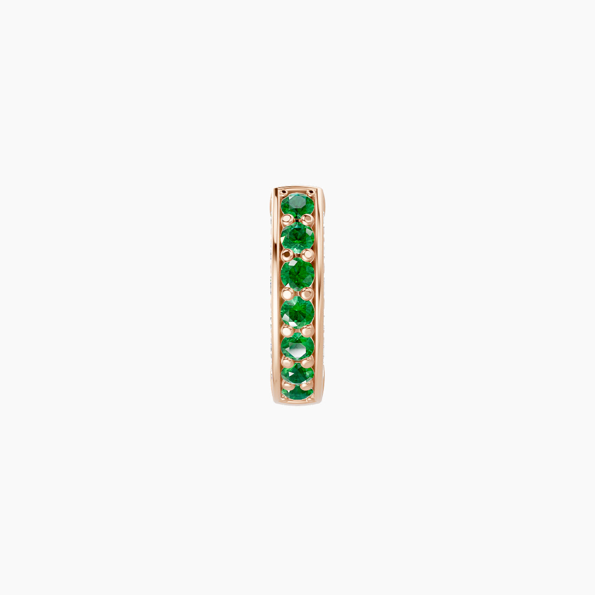 Damia | 18k Rose Gold 5 mm Emerald & Diamond Hoop Piercing