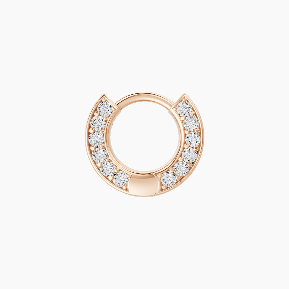 Damia | 18k Rose Gold 5 mm Emerald & Diamond Hoop Piercing