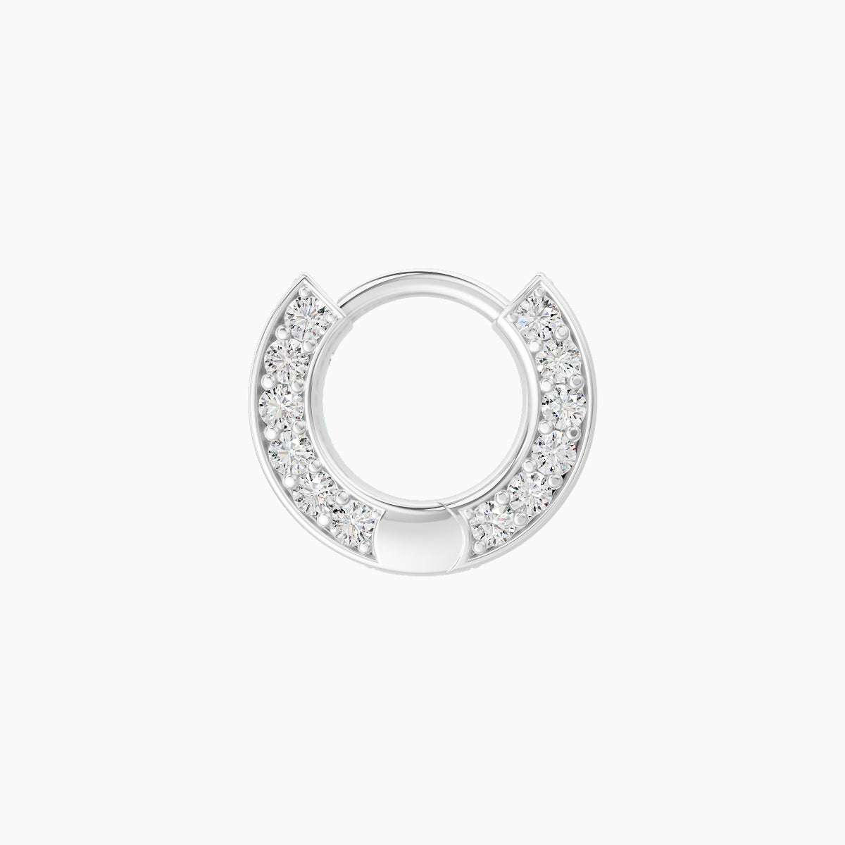 Damia | 18k White Gold 5 mm Diamond Hoop Piercing
