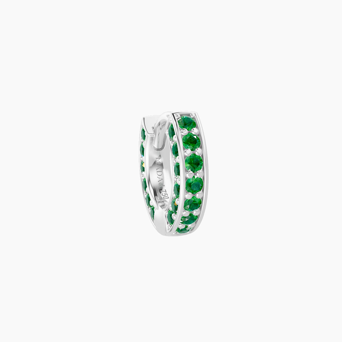 Damia | 18k White Gold 5 mm Emerald Hoop Piercing