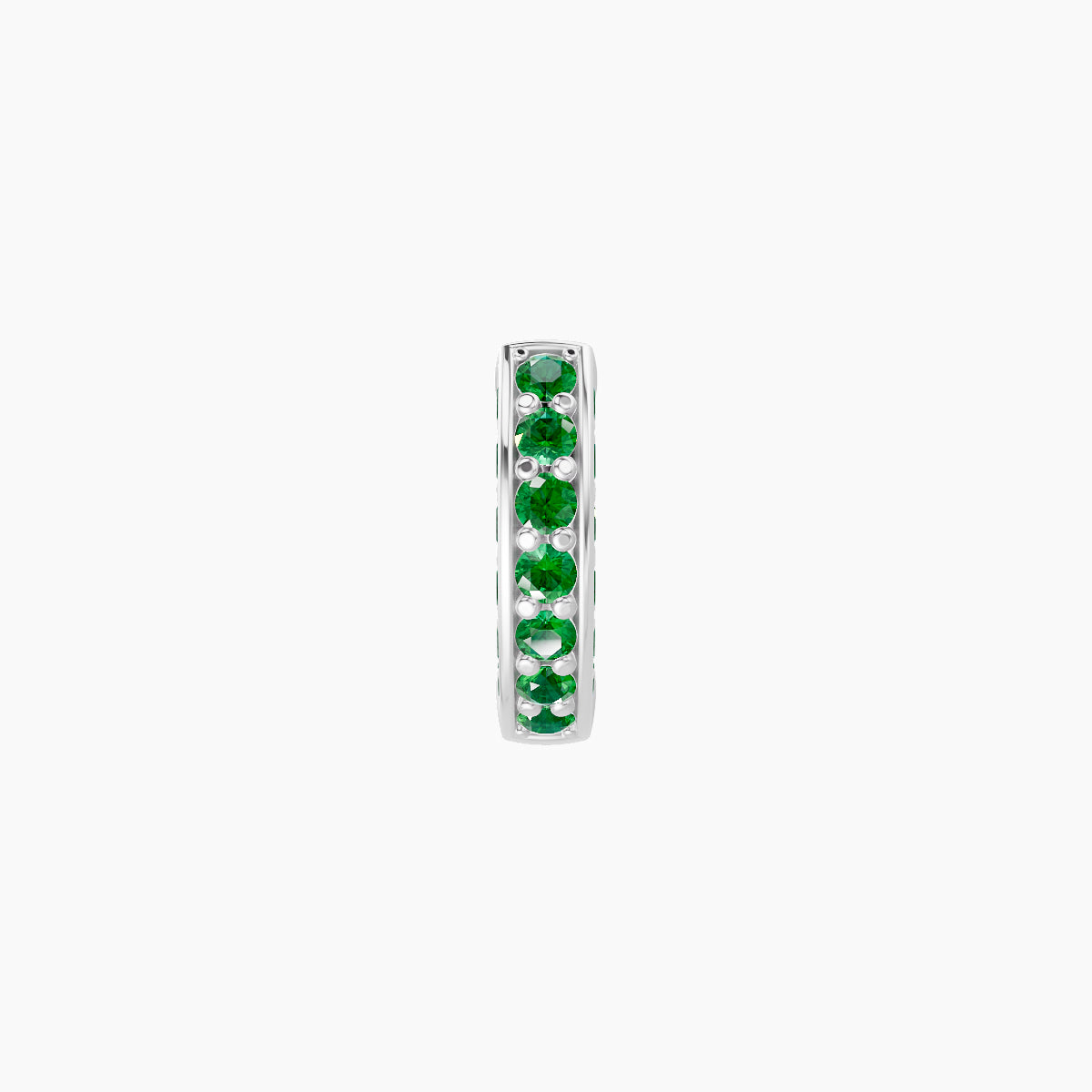 Damia | 18k White Gold 5 mm Emerald Hoop Piercing