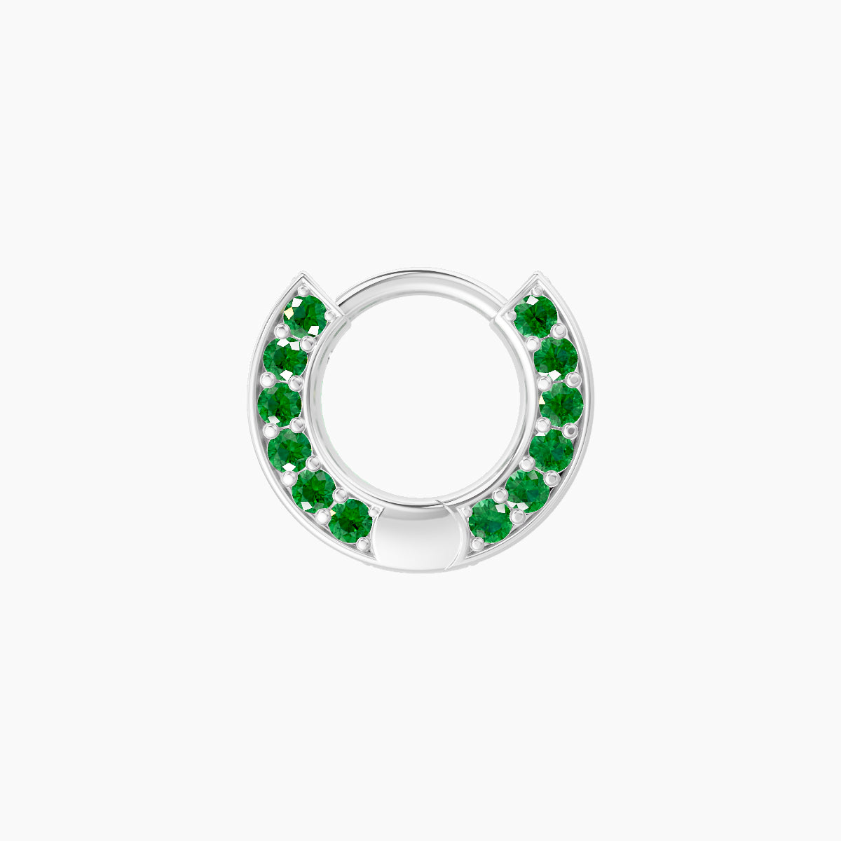 Damia | 18k White Gold 5 mm Emerald Hoop Piercing