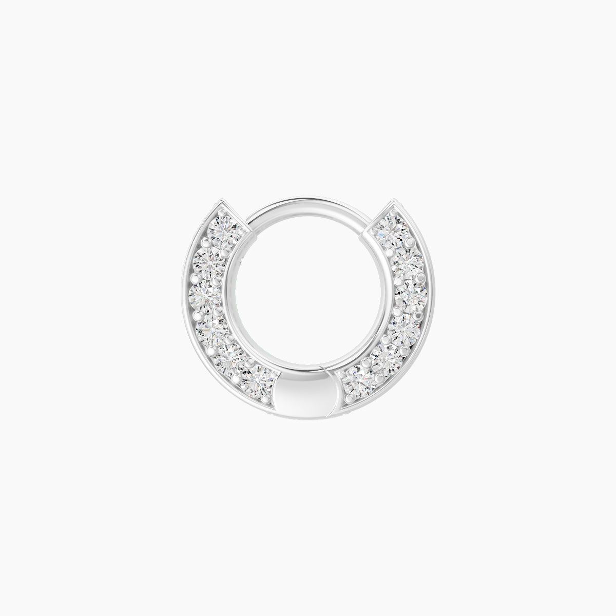 Damia | 18k White Gold 5 mm Emerald & Diamond Hoop Piercing