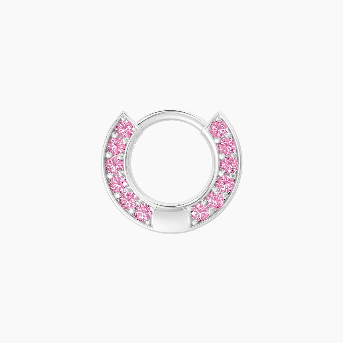 Damia | 18k White Gold 5 mm Pink Sapphire Hoop Piercing