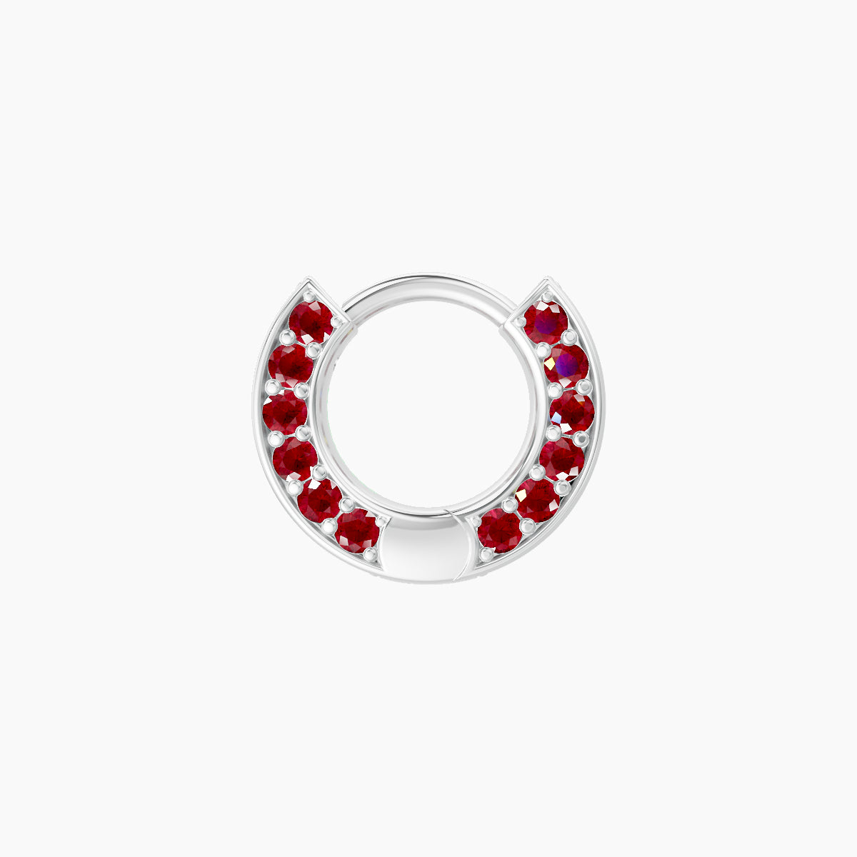 Damia | 18k White Gold 5 mm Ruby Hoop Piercing