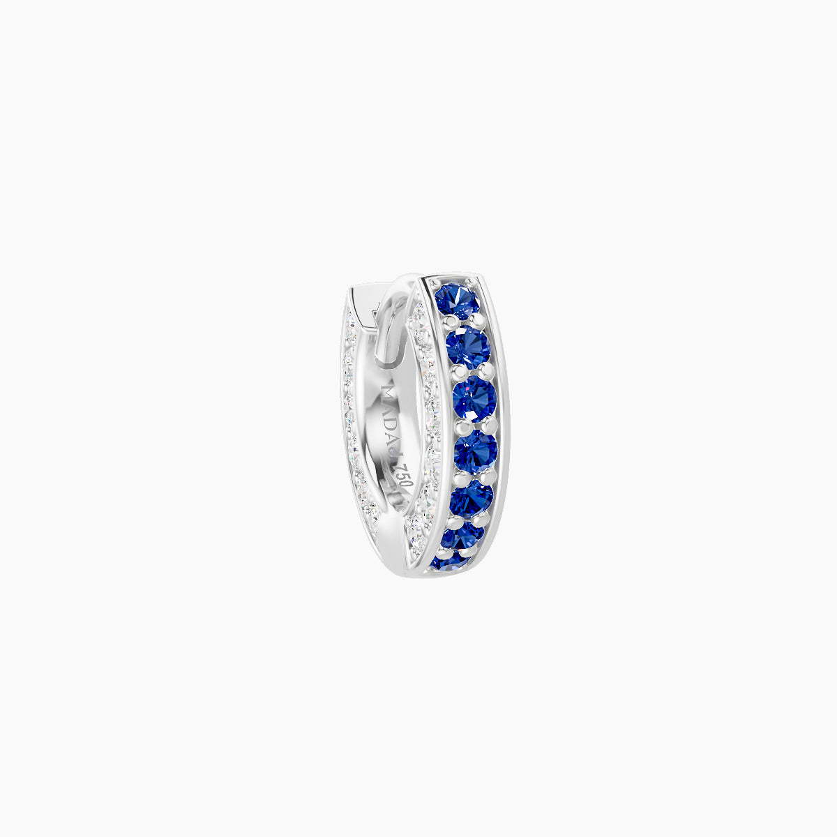 Damia | 18k White Gold 5 mm Sapphire & Diamond Hoop Piercing