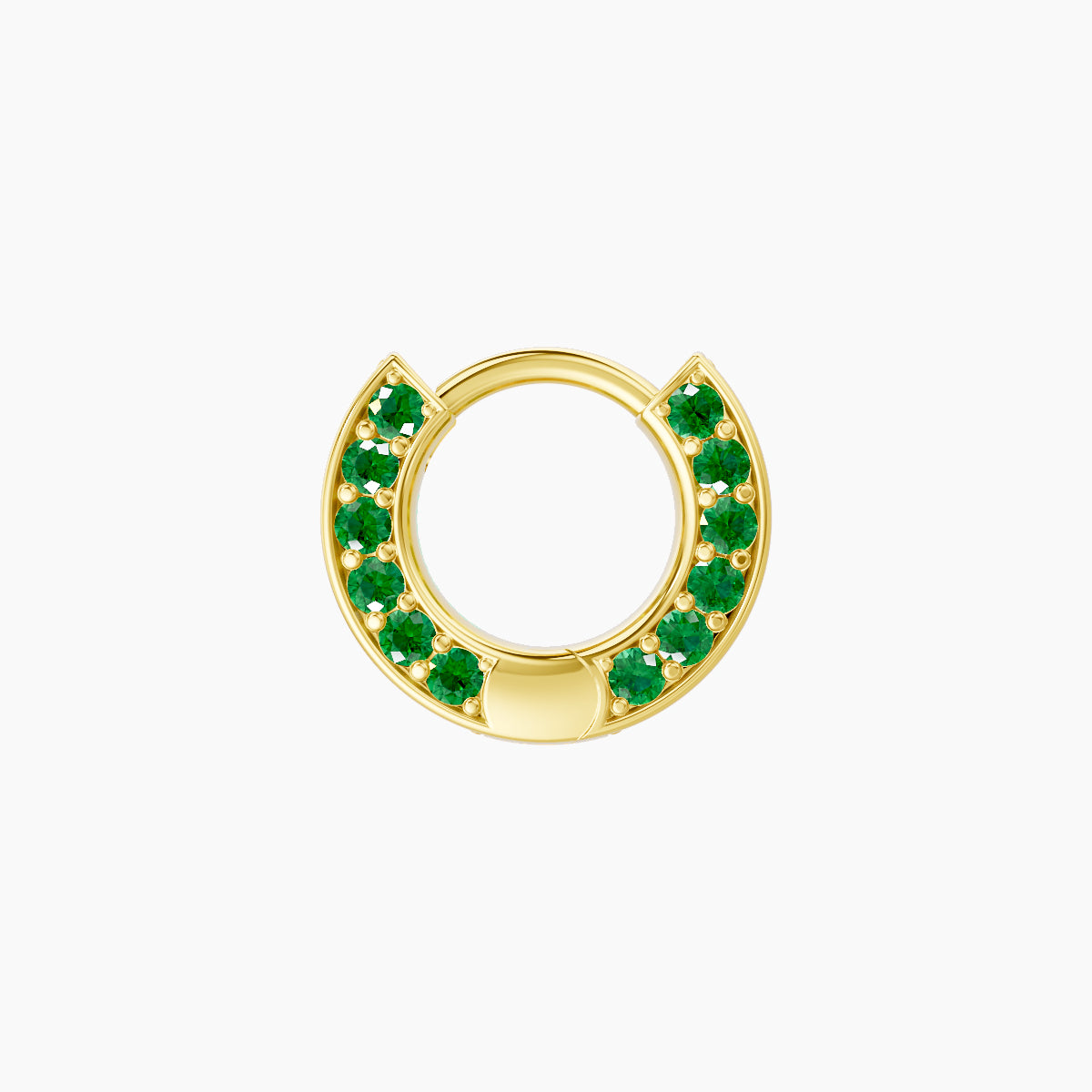 Damia | 18k Yellow Gold 5 mm Emerald Hoop Piercing