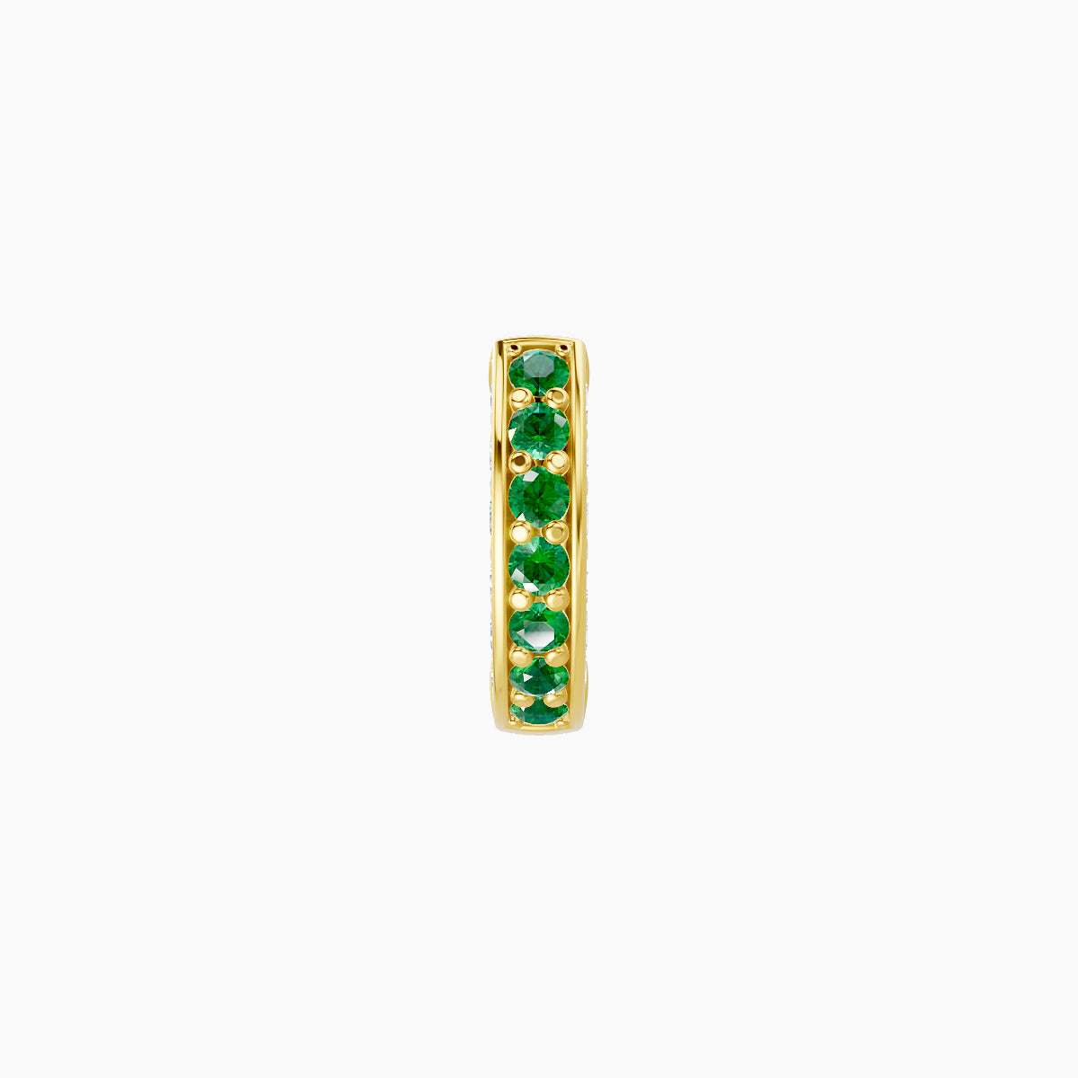 Damia | 18k Yellow Gold 5 mm Emerald & Diamond Hoop Piercing
