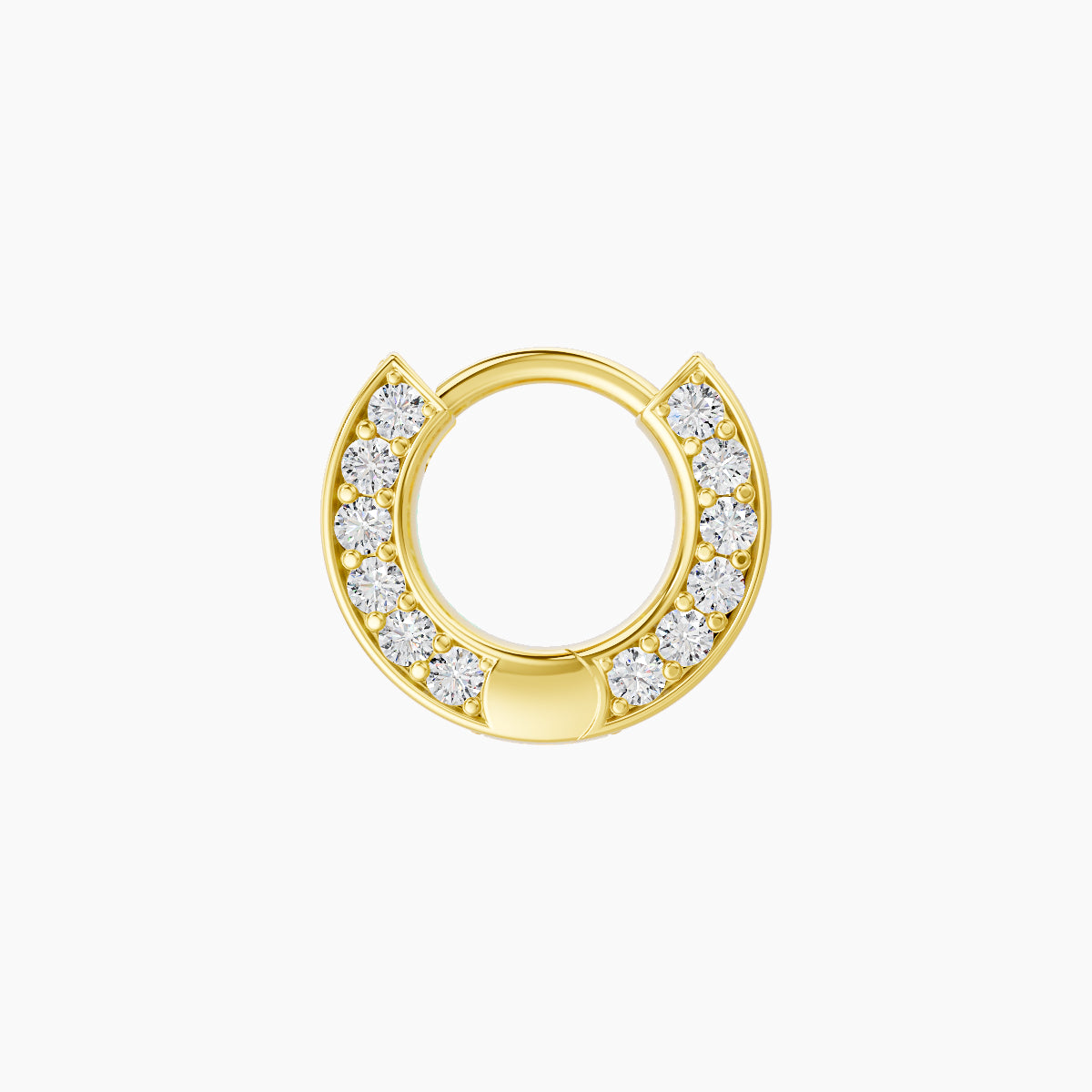 Damia | 18k Yellow Gold 5 mm Emerald & Diamond Hoop Piercing