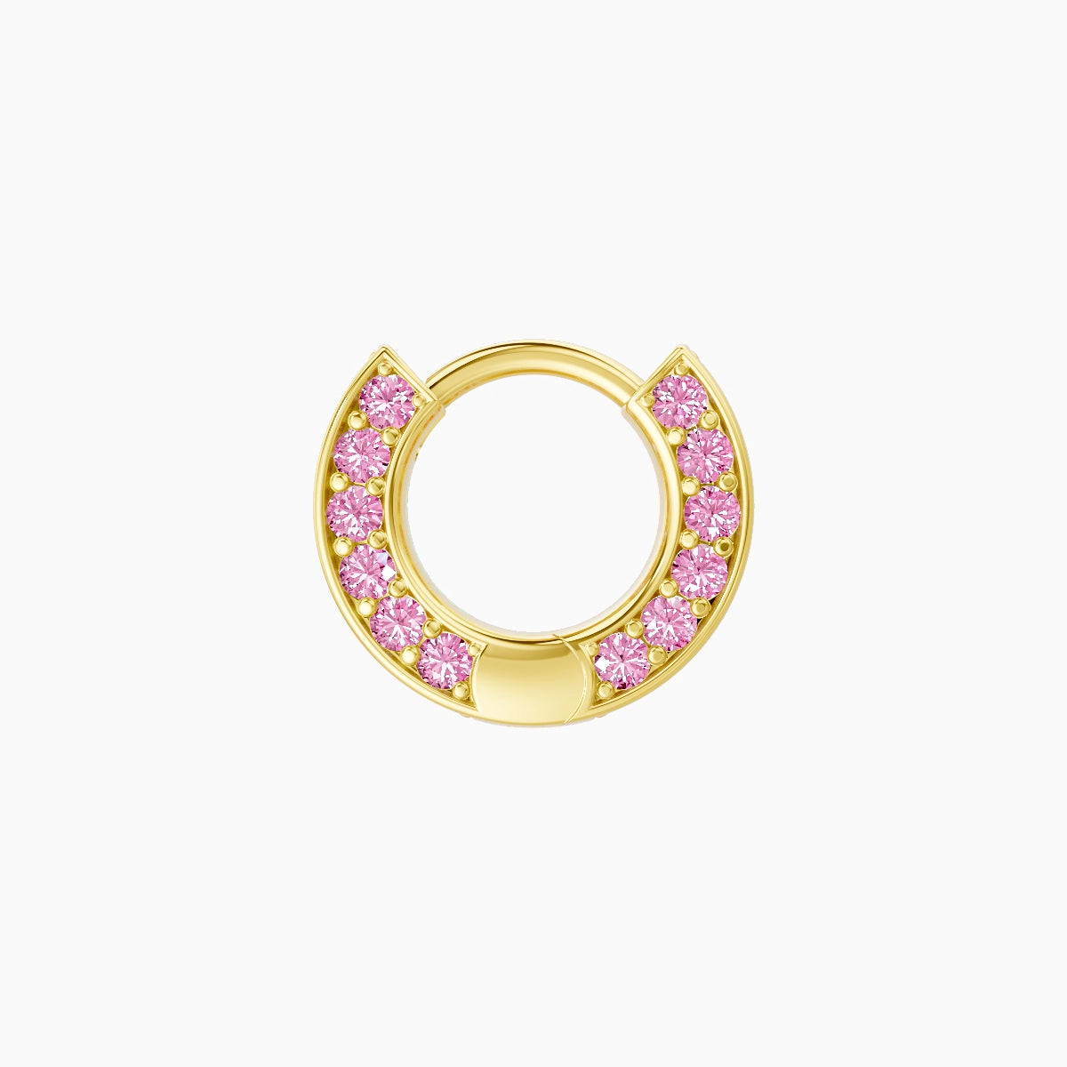 Damia | 18k Yellow Gold 5 mm Pink Sapphire Hoop Piercing
