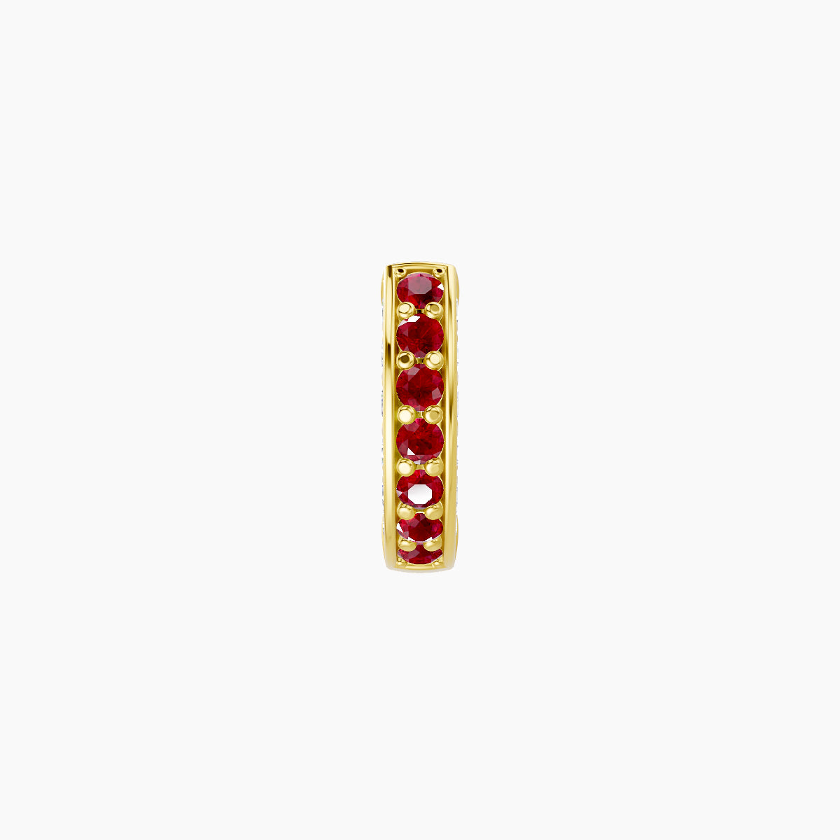 Damia | 18k Yellow Gold 5 mm Ruby & Diamond Hoop Piercing