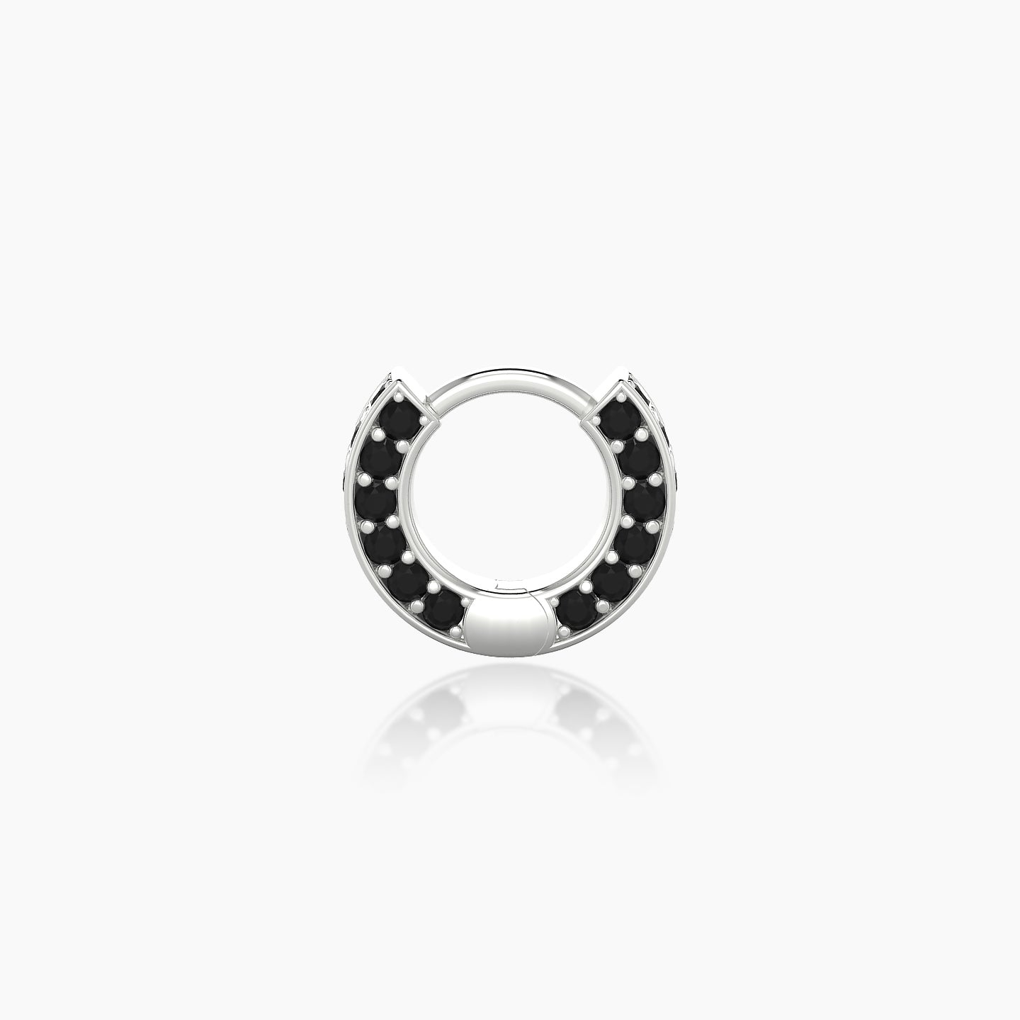Damia | 18k White Gold 5 mm Black Diamond Hoop Piercing