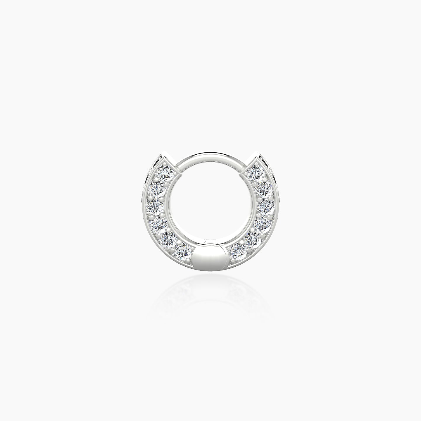 Damia | 18k White Gold 5 mm Black Diamond & Diamond Hoop Piercing