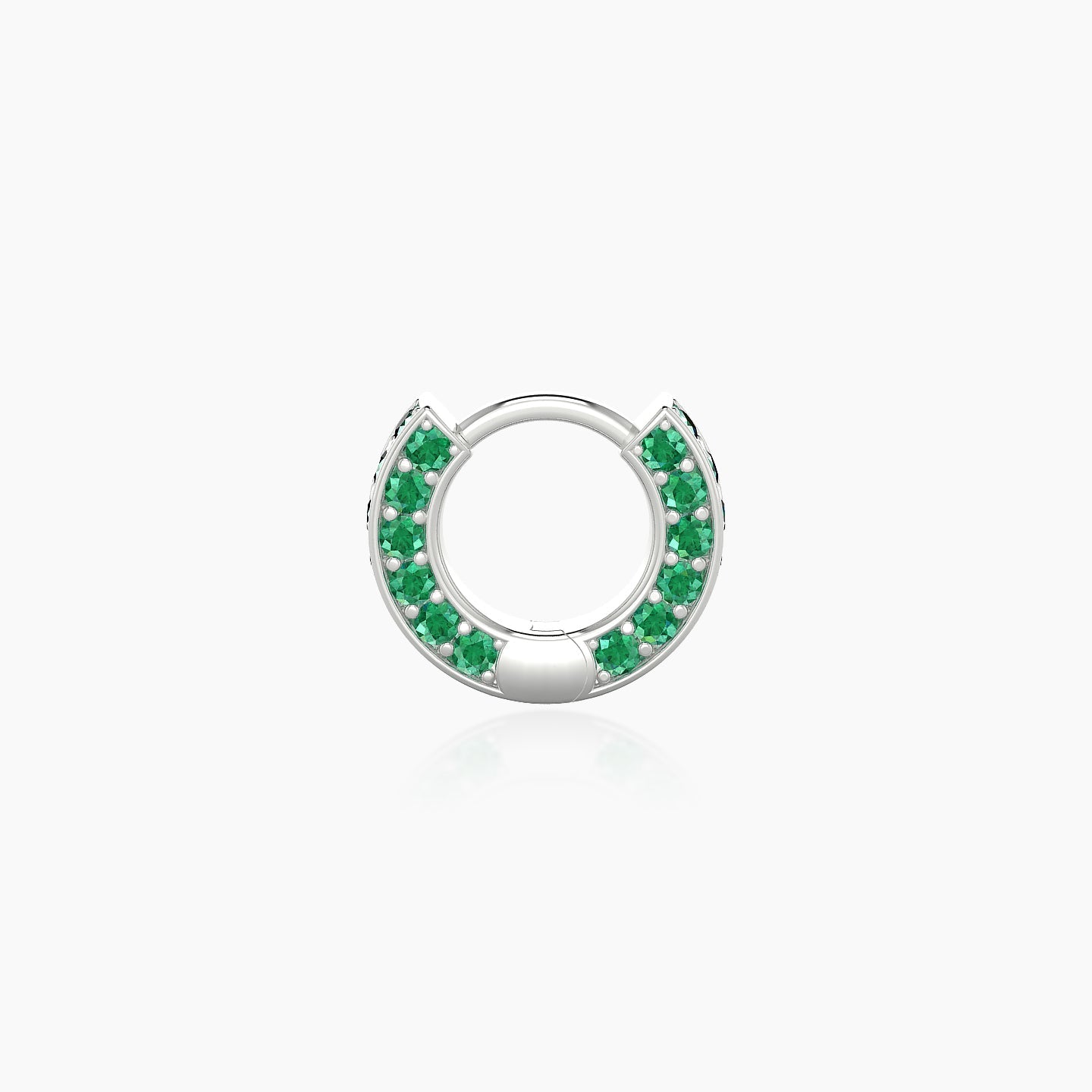Damia | 18k White Gold 5 mm Emerald Hoop Piercing