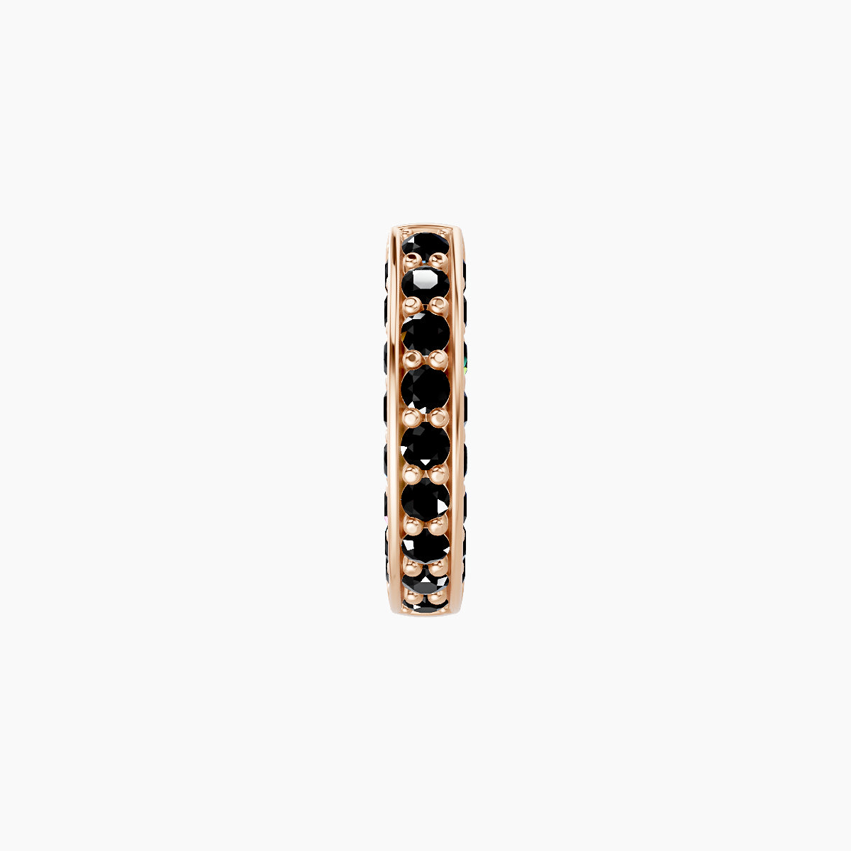 Damia | 18k Rose Gold 6.5 mm Black Diamond Hoop Piercing