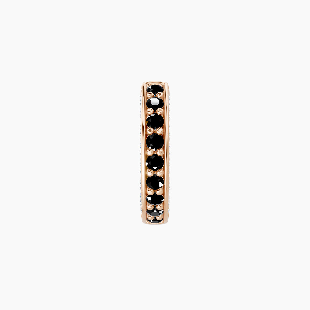 Damia | 18k Rose Gold 6.5 mm Black Diamond & Diamond Hoop Piercing