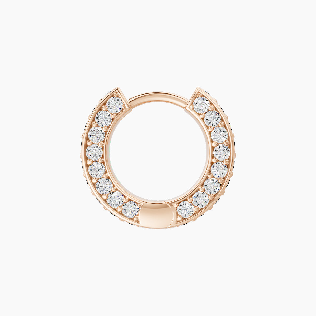 Damia | 18k Rose Gold 6.5 mm Black Diamond & Diamond Hoop Piercing