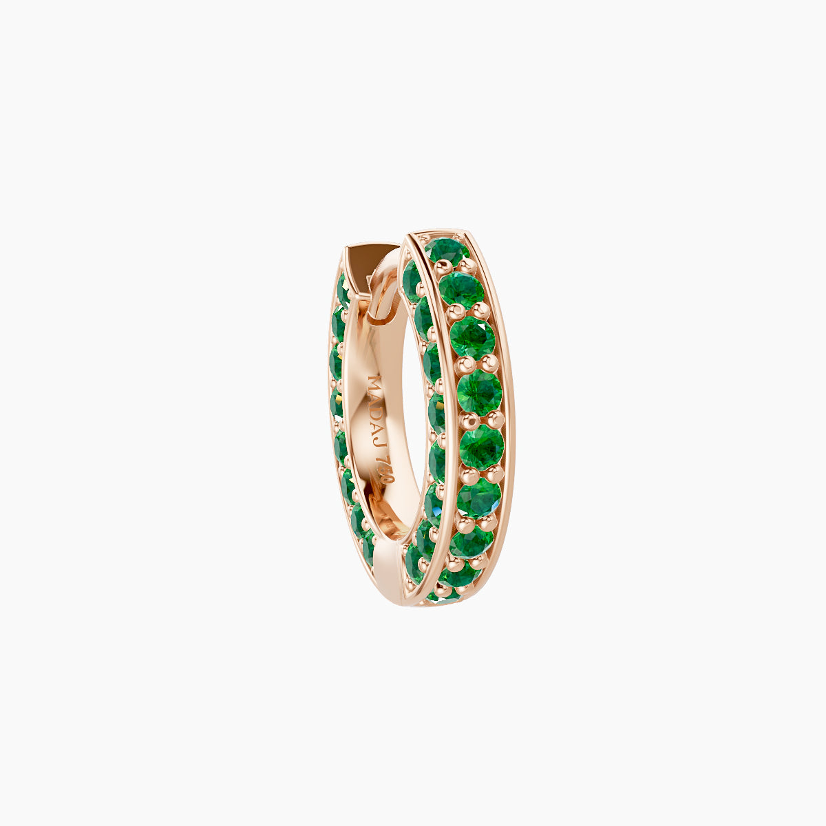 Damia | 18k Rose Gold 6.5 mm Emerald Hoop Piercing
